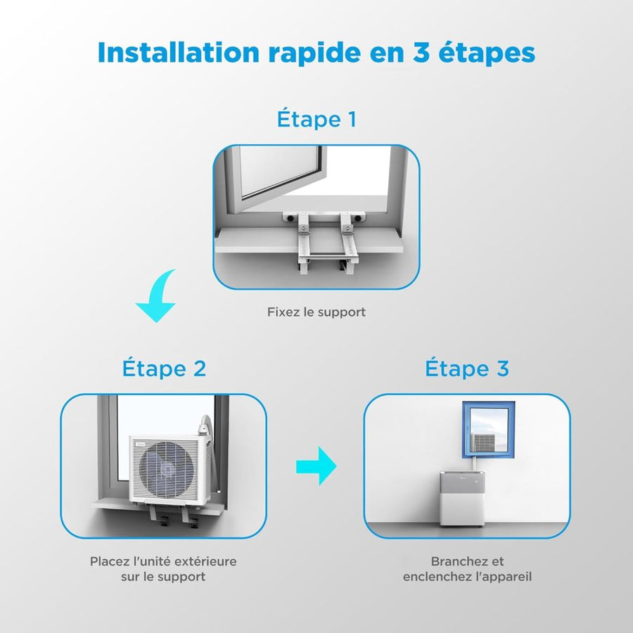 MIDEA Climatiseur PortaSplit Mobile Silencieux 4-in-1| 12000 BTU | Chauffage et Climatisation Portable Prêt à Poser 3,5kW- Clim Mobile avec rafraîchisseur, déshumidificateur, chauffage,ventilateur 1