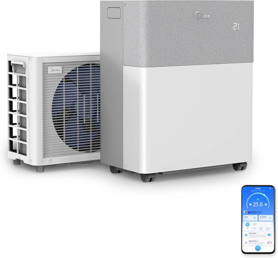 MIDEA Climatiseur PortaSplit Mobile Silencieux 4-in-1| 12000 BTU | Chauffage et Climatisation Portable Prêt à Poser 3,5kW- Clim Mobile avec rafraîchisseur, déshumidificateur, chauffage,ventilateur 1